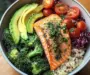 Herb-Roasted Salmon Bowl with Quinoa Kale Salad & Avocado