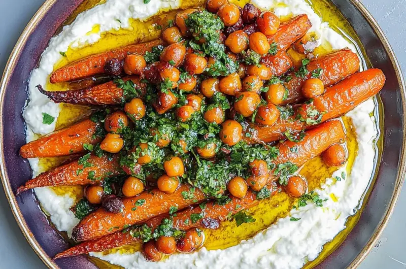Honey Harissa Carrots With Whipped Feta