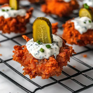 Pickle-Brined Chicken Bites w/ a Creamy Blue Cheese Sauce