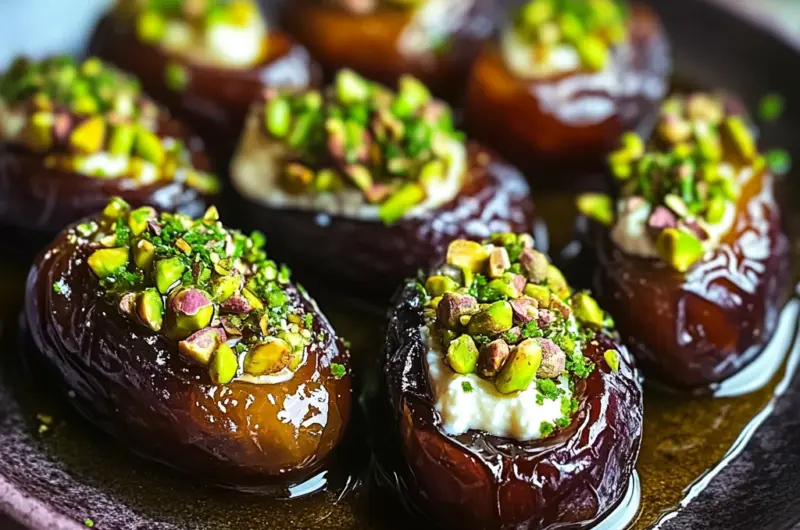 St. Patrick’s Day Treat: Honey Pistachio Ricotta Stuffed Dates