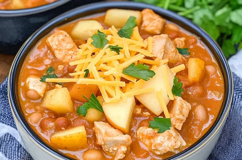 White Cheddar & Apple Chicken Chili