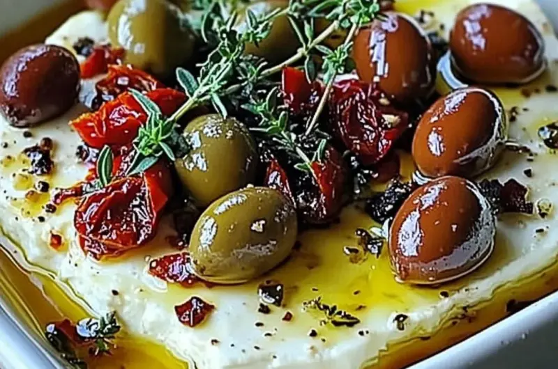 Baked Feta with Olives & Sun-Dried Tomatoes: An Incredible 5-Star Recipe