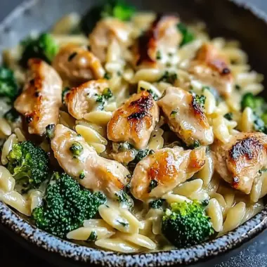 Cheesy Chicken Broccoli Orzo