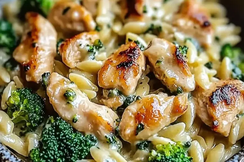 Cheesy Chicken Broccoli Orzo