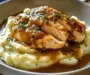 Chicken and Garlic Gravy with Cheesy Mashed Potatoes