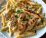 Creamy Chicken Alfredo Pasta with Grilled Chicken Strips