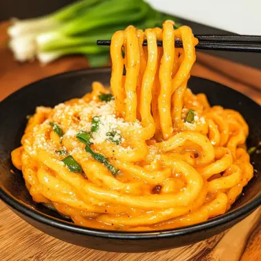 Creamy Gochujang Udon Noodles
