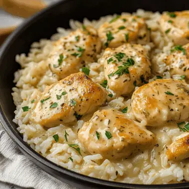 Creamy Herb Chicken & Basmati Rice – A Comforting, Flavor-Packed One-Pan Meal