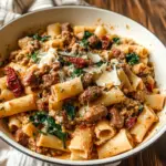 Creamy Italian Sausage Sun Dried Tomato Pasta