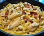 Creamy Lemon-Garlic Chicken Bacon Fettuccine