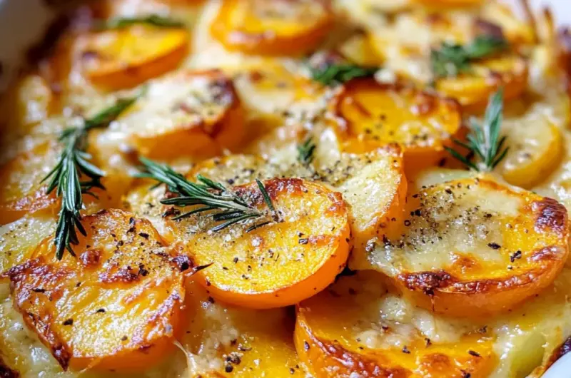 Cremiger Kürbis-Kartoffel-Auflauf