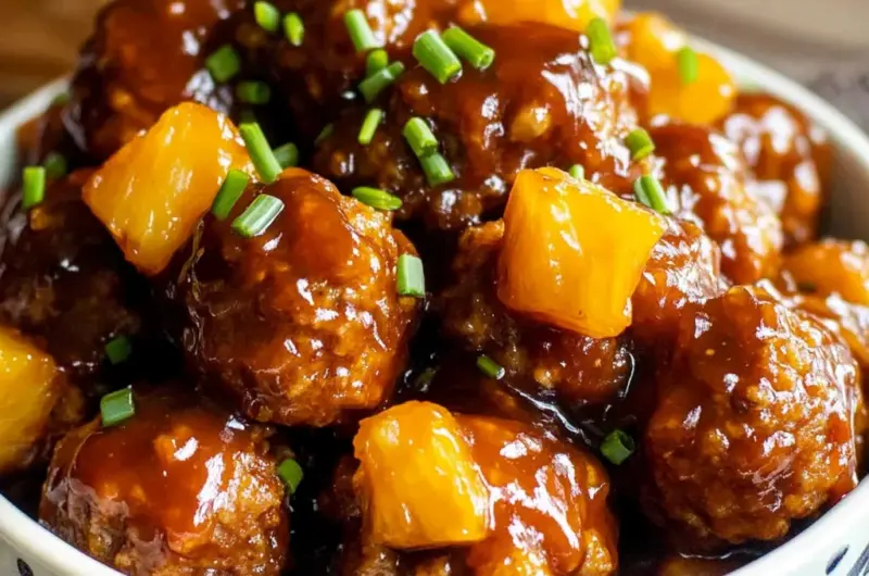 Crock Pot Hawaiian Meatballs