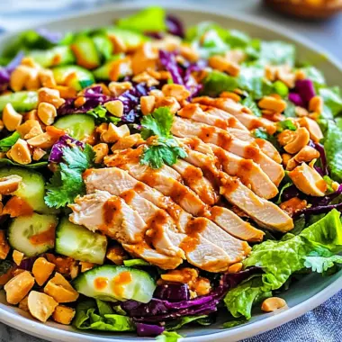 Crunchy Thai Chicken Salad with Peanut Dressing