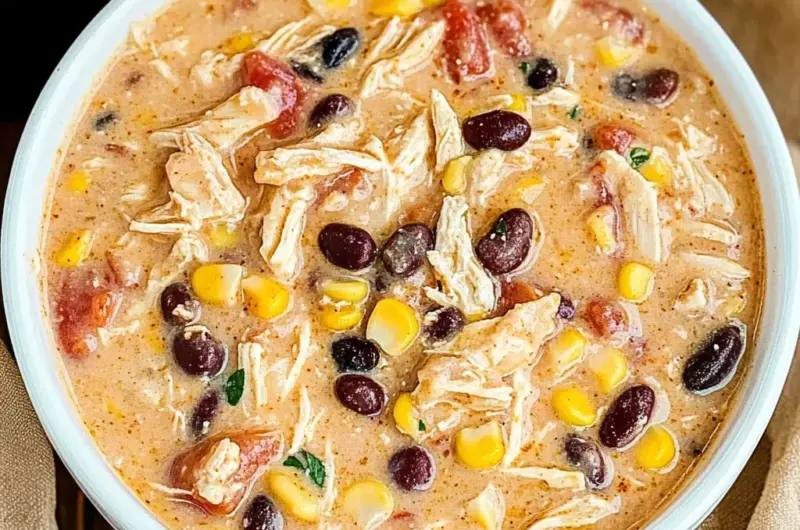 Easy Crock Pot Cream Cheese Chicken Chili