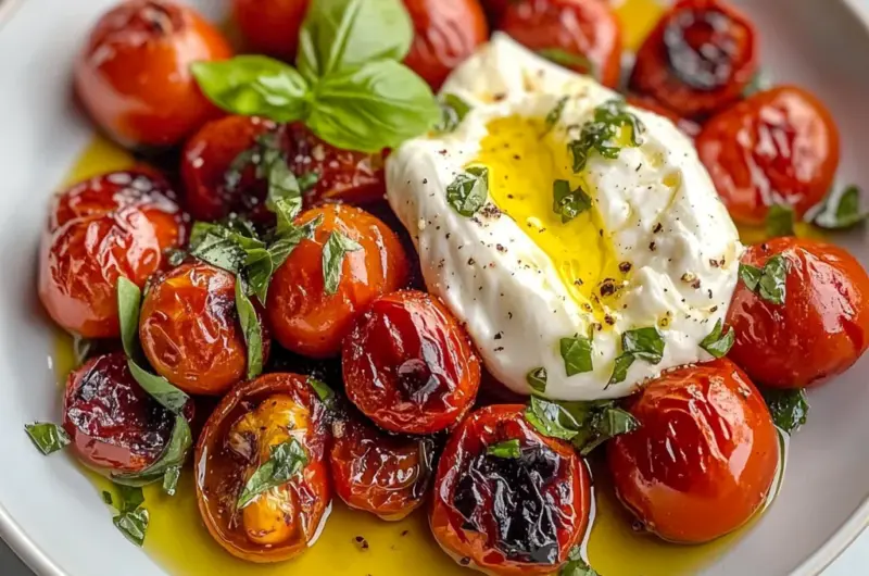 Juicy Roasted Tomatoes with Burrata