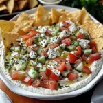 Layered Mediterranean Dip with Pita Chips