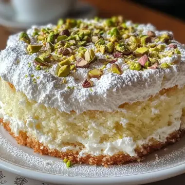 Lemon Pistachio Ricotta Cloud Cake