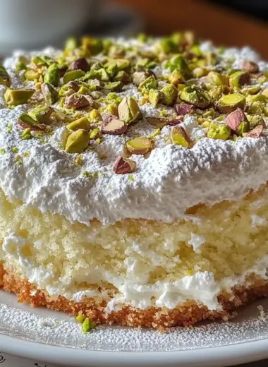Lemon Pistachio Ricotta Cloud Cake