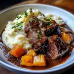 Red Wine Braised Beef Short Ribs with Buttery Mashed Potatoes