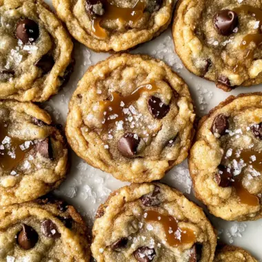 The Best Chewy Salted Caramel Chocolate Chip Cookies
