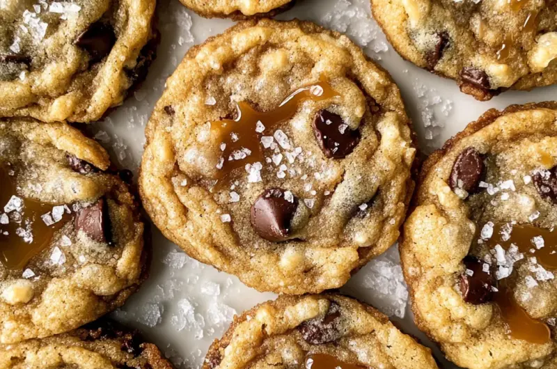 The Best Chewy Salted Caramel Chocolate Chip Cookies
