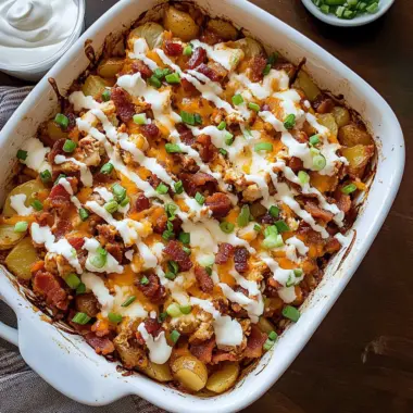 Buffalo Chicken Roasted Potato Bake