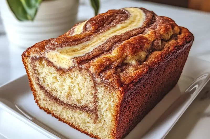Cream Cheese Cinnamon Swirl Banana Bread