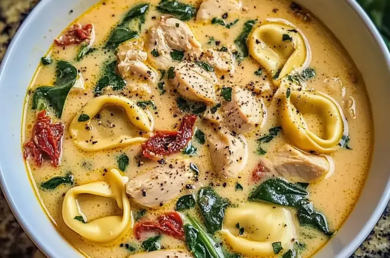Creamy Tuscan Chicken Tortellini Soup Recipe