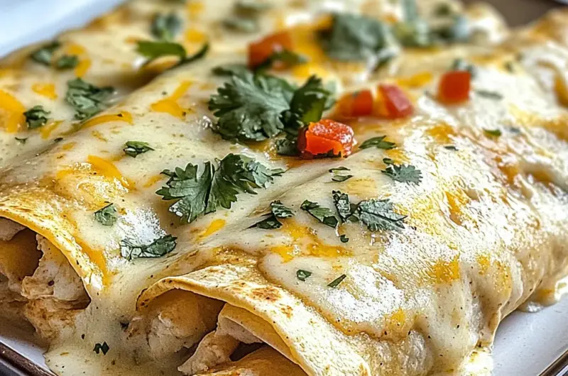 Creamy White Chicken Enchiladas