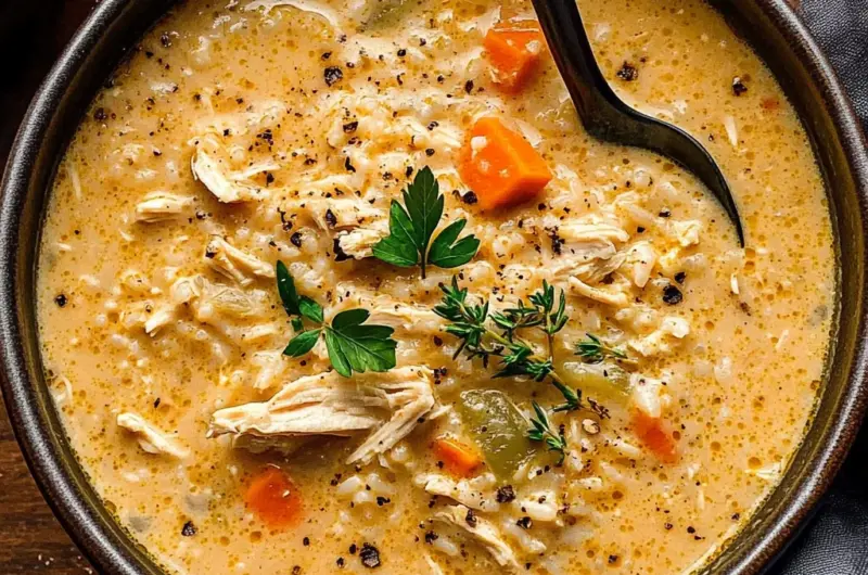 Creamy White Chicken + Rice Soup