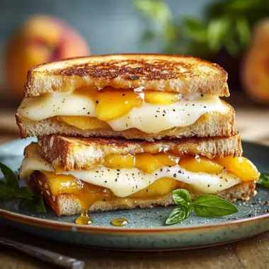 Honey Peach & White Cheddar Grilled Cheese