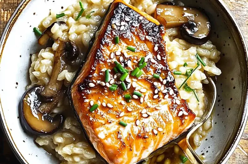 Japanese Style Risotto with Seared Salmon