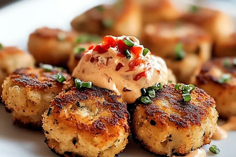 Mini Crawfish Cakes with Red Pepper Remoulade