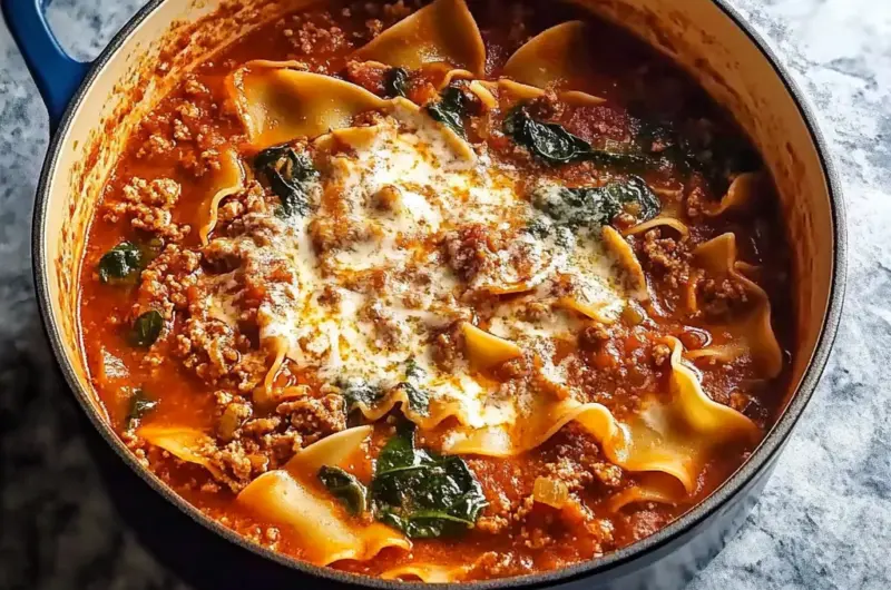 Mouthwatering One Pot Lasagna Soup - Alrightwithme