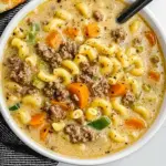 One Pot Macaroni Cheeseburger Soup