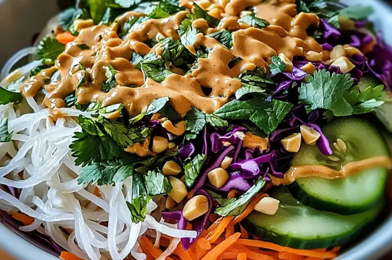 Spring Roll Salad with Peanut Dressing